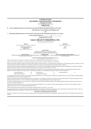 Thumbnail Sally Beauty Holdings 10-K Annual Report 2025