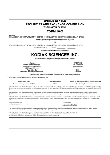 Thumbnail Kodiak Sciences
 10-Q Quarterly Report FY2025 