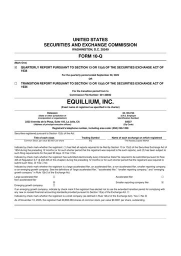 Thumbnail Equillium 10-Q Quarterly Report FY2025 