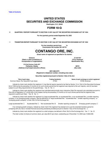 Thumbnail Contango Ore 10-Q Quarterly Report FY2025 