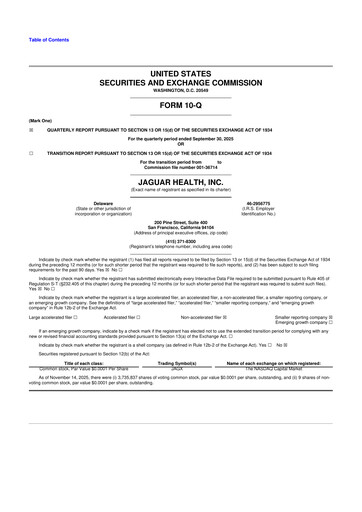 Thumbnail Jaguar Health 10-Q Quarterly Report FY2025 