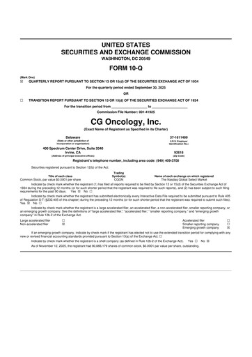 Thumbnail CG Oncology 10-Q Quarterly Report FY2025 