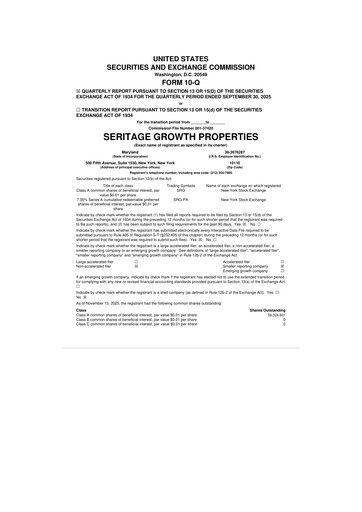 Thumbnail Seritage Growth Properties
 10-Q Quarterly Report FY2025 