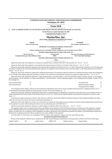 Thumbnail MarineMax 10-K Annual Report 2025