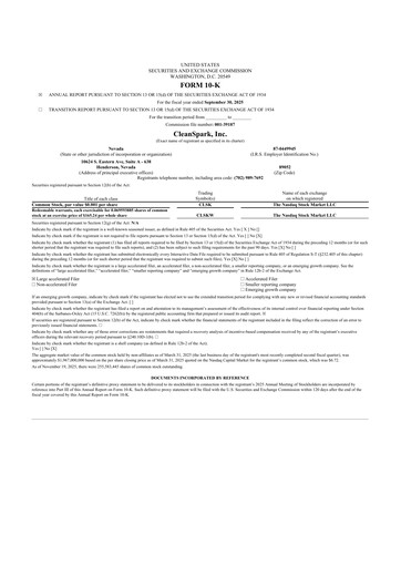 Miniature CleanSpark 10-K Rapport annuel 2025