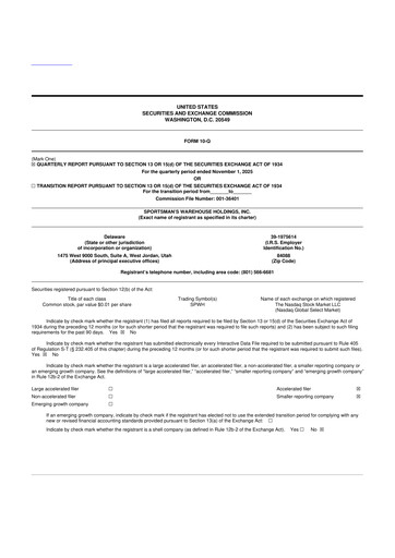 Thumbnail Sportsman's Warehouse 10-Q Quarterly Report FY2025 