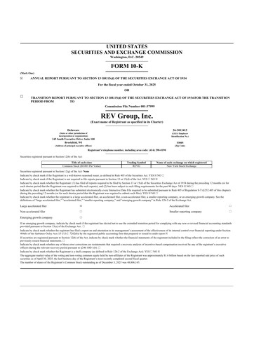 Vorschaubild REV Group 10-K Jahresbericht 2025