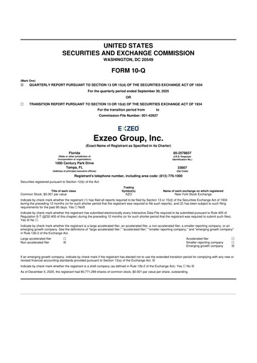 Thumbnail Exzeo Group 10-Q Quarterly Report FY2025 