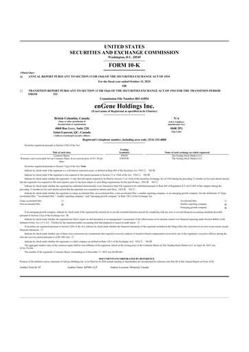 Miniature enGene 10-K Rapport annuel 2025