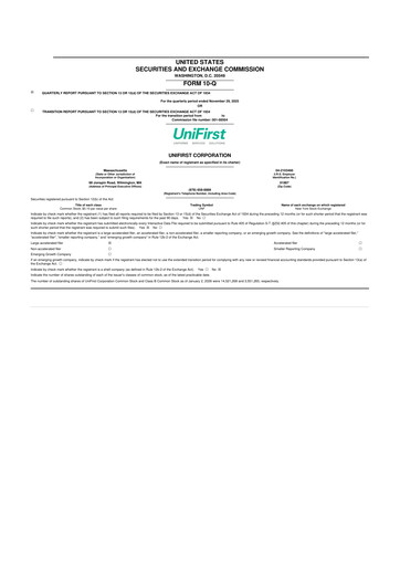 Thumbnail UniFirst 10-Q Quarterly Report FY2025 