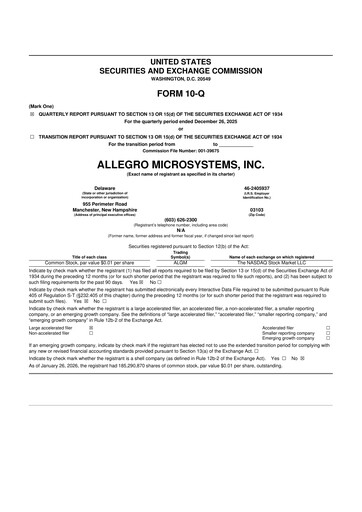 Thumbnail Allegro MicroSystems 10-Q Quarterly Report FY2026 