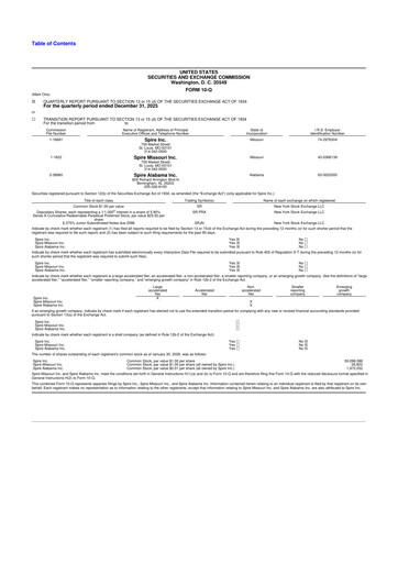 Thumbnail Spire Inc. 10-Q Quarterly Report FY 