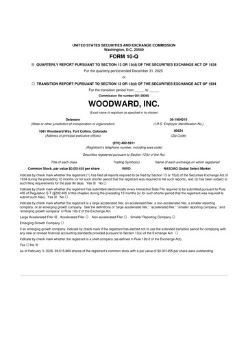 Thumbnail Woodward 10-Q Quarterly Report FY2026 