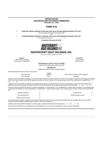 Thumbnail MasterCraft Boat 10-Q Quarterly Report FY2025 