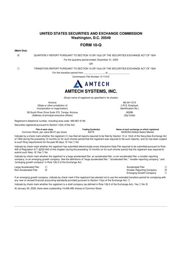 Thumbnail Amtech Systems 10-Q Quarterly Report FY2026 