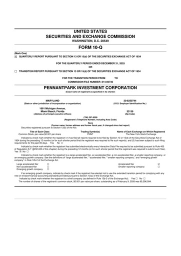 Vorschaubild PennantPark Investment 10-Q Quartalsbericht 2025 