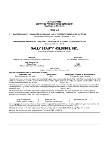 Thumbnail Sally Beauty Holdings 10-Q Quarterly Report FY2026 