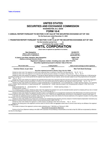 Thumbnail Unitil Corporation
 10-K Annual Report 2025