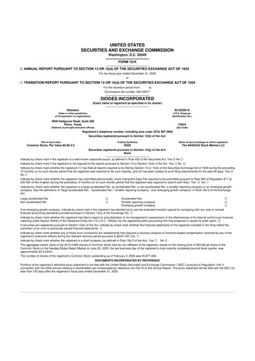 Thumbnail Diodes Incorporated 10-K Annual Report 2025