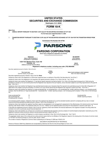 Thumbnail Parsons 10-K Annual Report 2025