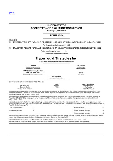 Vorschaubild Hyperliquid Strategies 10-Q Quartalsbericht 2026 