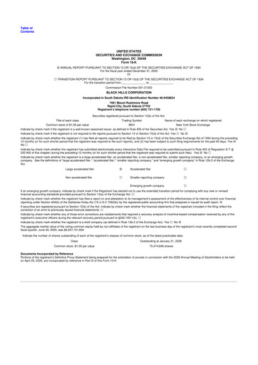 Thumbnail Black Hills 10-K Annual Report 2025