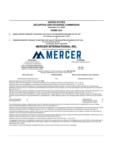 Thumbnail Mercer International 10-K Annual Report 2025