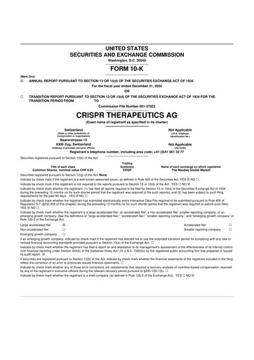 Vorschaubild CRISPR Therapeutics 10-K Jahresbericht 2025