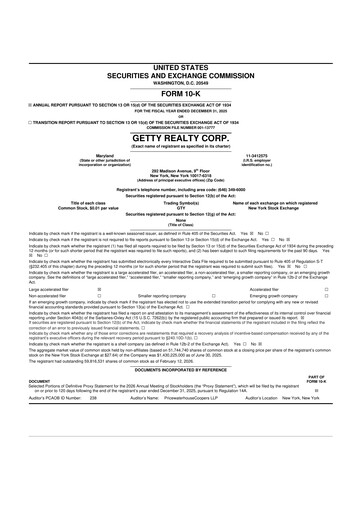 Thumbnail Getty Realty 10-K Annual Report 2025