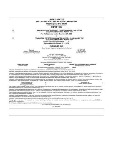 Thumbnail Enbridge 10-K Annual Report 2025