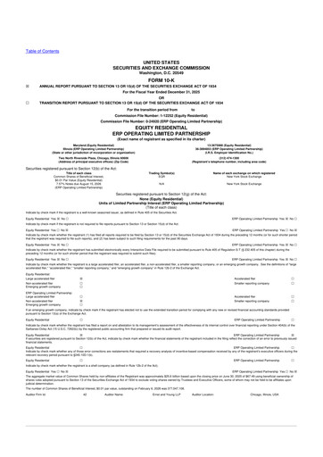 Thumbnail Equity Residential
 10-K Annual Report 