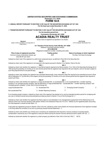 Thumbnail Acadia Realty Trust
 10-K Annual Report 2025