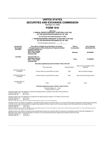 Thumbnail Cinemark Theatres
 10-K Annual Report 2025