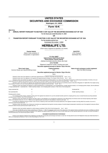 Thumbnail Herbalife 10-K Annual Report 2025