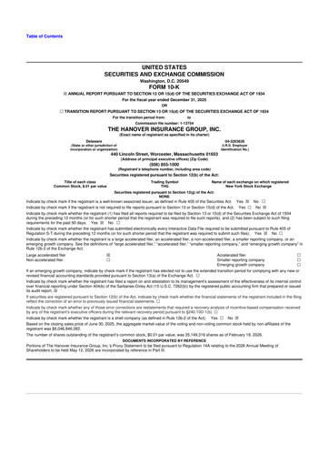 Thumbnail Hanover Insurance Group 10-K Annual Report 2025