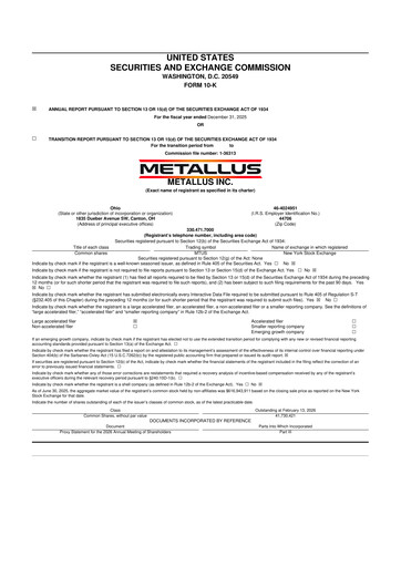 Thumbnail Metallus 10-K Annual Report 