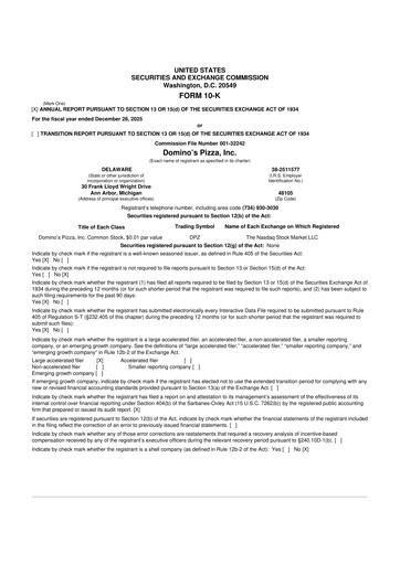 Vorschaubild Domino's Pizza 10-K Jahresbericht 2025