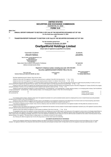 Thumbnail OneSpaWorld 10-K Annual Report 2025