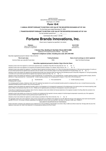 Thumbnail Fortune Brands Innovations 10-K Annual Report 2025