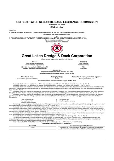 Vorschaubild Great Lakes Dredge & Dock Corp. 10-K Jahresbericht 2025