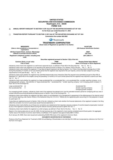 Thumbnail Trustmark 10-K Annual Report 2025