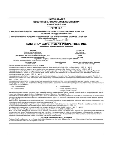 Thumbnail Easterly Government Properties 10-K Annual Report 2025