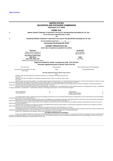 Thumbnail Axsome Therapeutics
 10-K Annual Report 2025