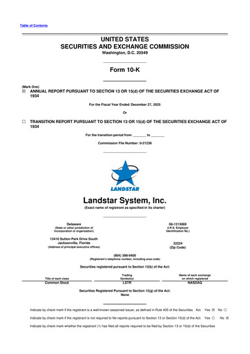 Thumbnail Landstar System
 10-K Annual Report 2025