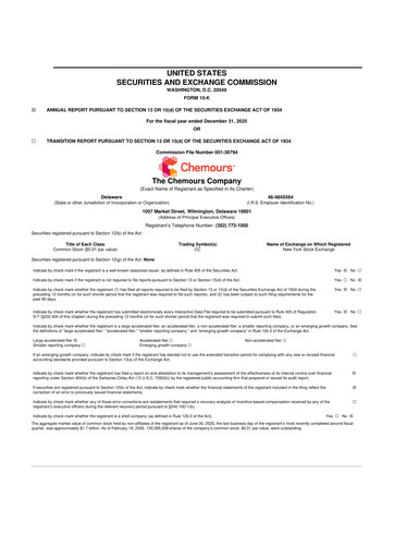 Thumbnail Chemours
 10-K Annual Report 2025