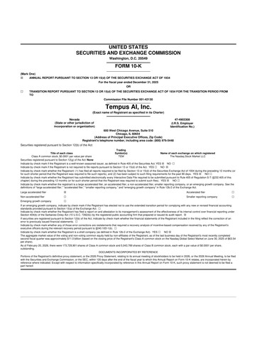 Thumbnail Tempus AI 10-K Annual Report 2025