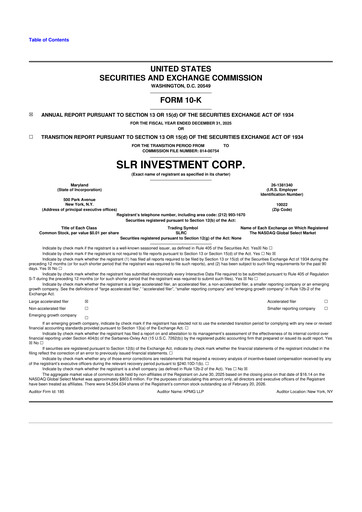 Thumbnail SLR Investment 10-K Annual Report 2025