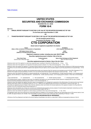 Thumbnail CTS Corporation 10-K Annual Report 2025