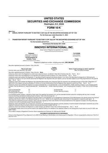 Thumbnail Innovex International 10-K Annual Report 2025