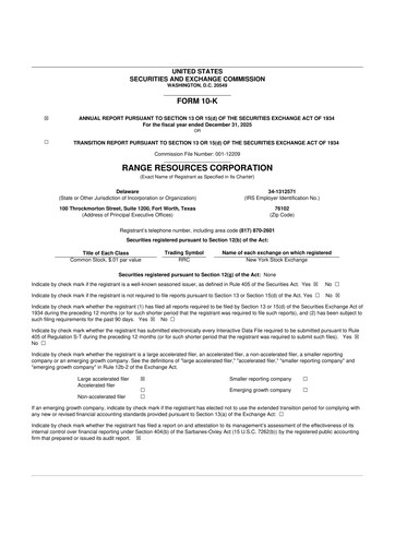 Thumbnail Range Resources
 10-K Annual Report 2025